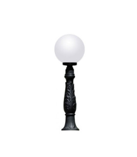 Lafet Bollard Post Light With Opal 300mm Globe E27 6W Black IP55-1