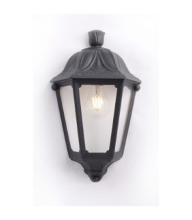 Iesse Clear E27 Half Wall Lantern Light Black IP55-1