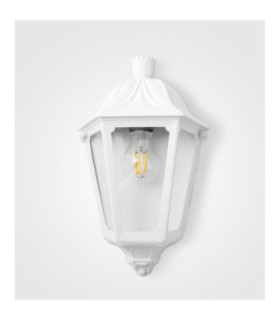 Iesse White Clear E27 Half Wall Lantern Light IP55