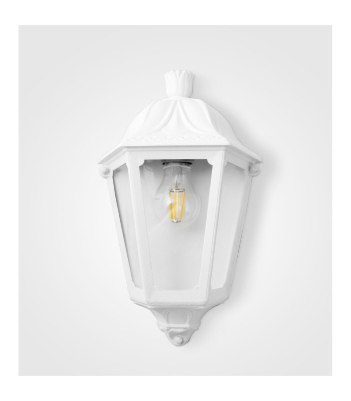 Iesse White Clear E27 Half Wall Lantern Light IP55