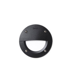 Leti 100mm Round Opal LED GX53 3W Recessed Wall Light Black IP66