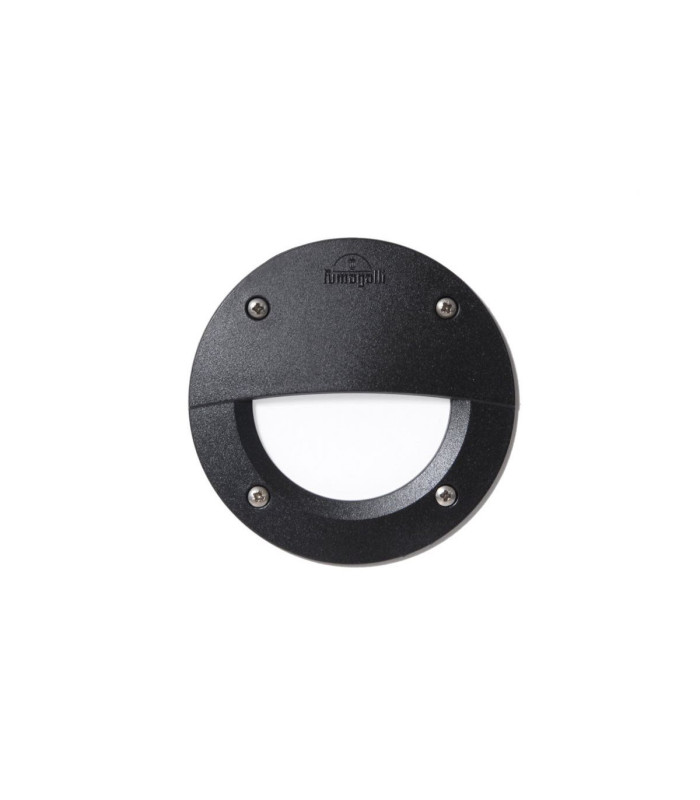 Leti 100mm Round Opal LED GX53 3W Recessed Wall Light Black IP66