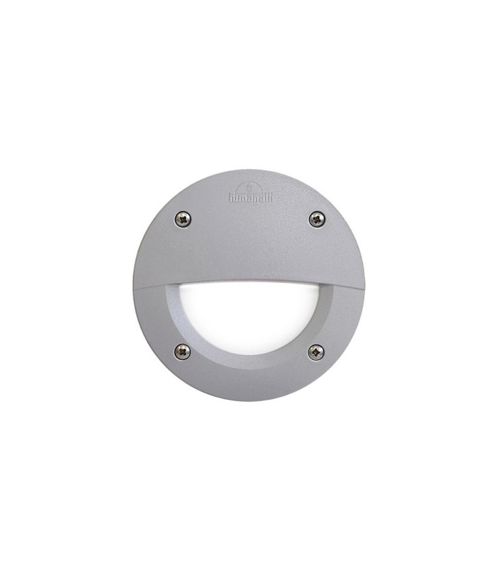 Leti 100mm Round Opal LED GX53 3W Recessed Wall Light Grey IP66