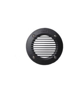 Leti 100mm Round Grill LED GX53 3W Recessed Wall Light Black IP66