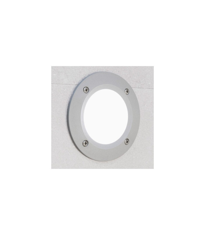Leti 100mm Round Opal LED GX53 3W Recessed Wall Light Grey IP66