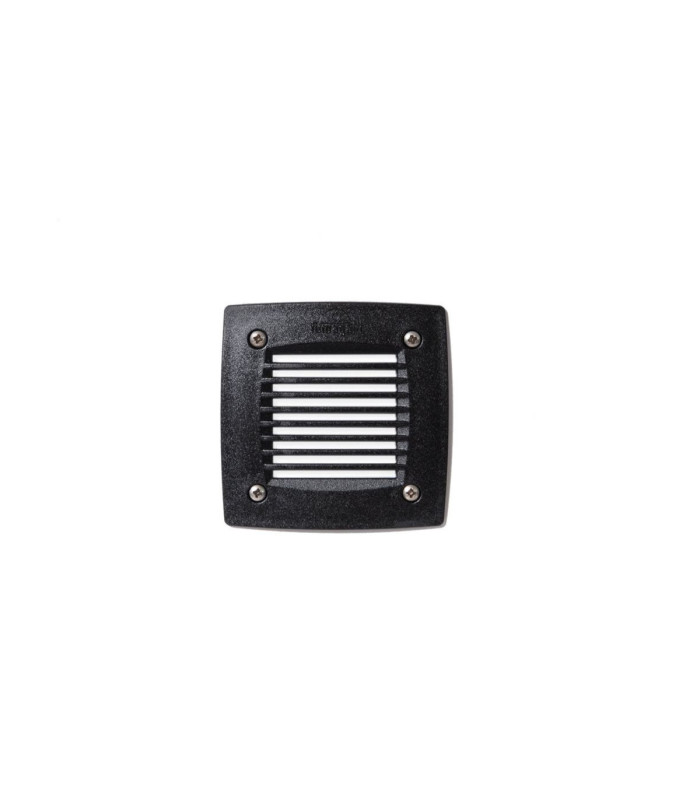 Leti 100mm Square Opal LED GX53 3WRecessed Wall Light Black IP66