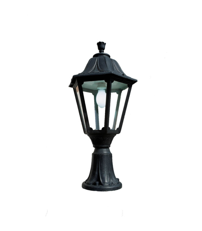 Lot/Noemi Clear 30w 3K Pedestal Light E27 Black IP55-1