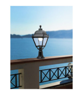Lot/Simon Clear 15W 3K & 4K Pedestal Light E27 Black IP55-2