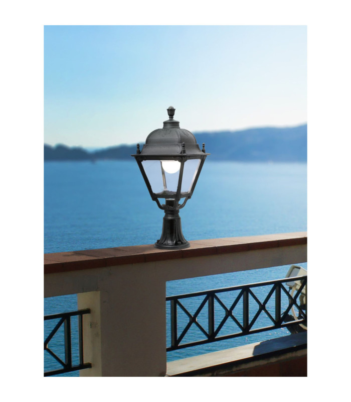 Lot/Simon Clear 15W 3K & 4K Pedestal Light E27 Black IP55-2