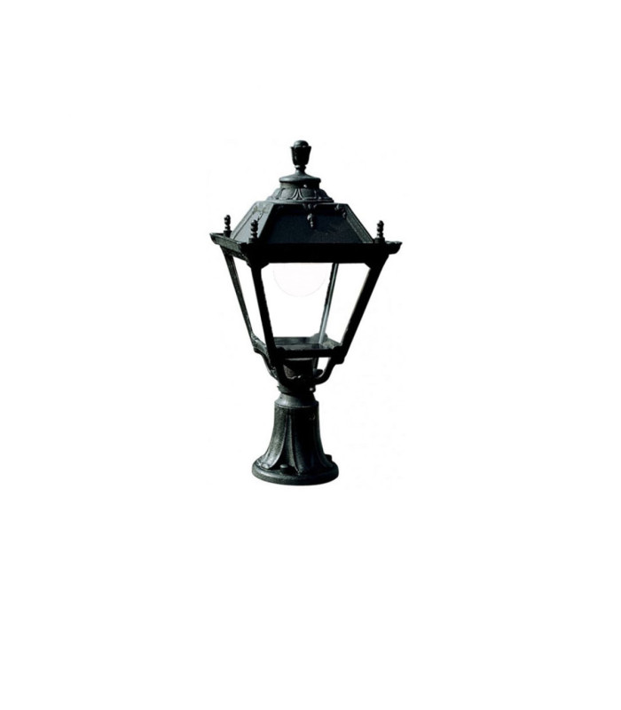 Lot/Tobia Clear 15W 3K Pedestal Light Black IP55-1