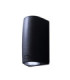 Marta 90mm Up Down Wall Light Frosted LED GU10 7W CCT Black IP55-1