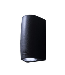 Marta 90mm Up Down Wall Light Frosted LED GU10 7W CCT Black IP55-1