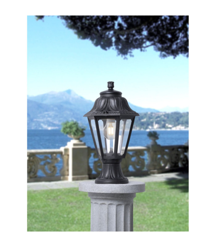 Mikrolot Anna Clear Pedestal Light E27 Black IP55-2