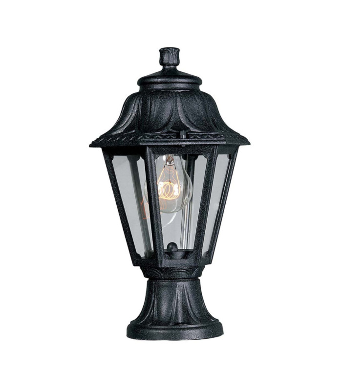Minilot Rut Clear Pedestal Light E27 Black IP55-1