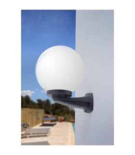 Nardo Opal 250mm Globe Wall Globe Light Black IP55
