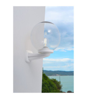Nardo Clear 250mm Globe Wall Globe Light Grey IP55