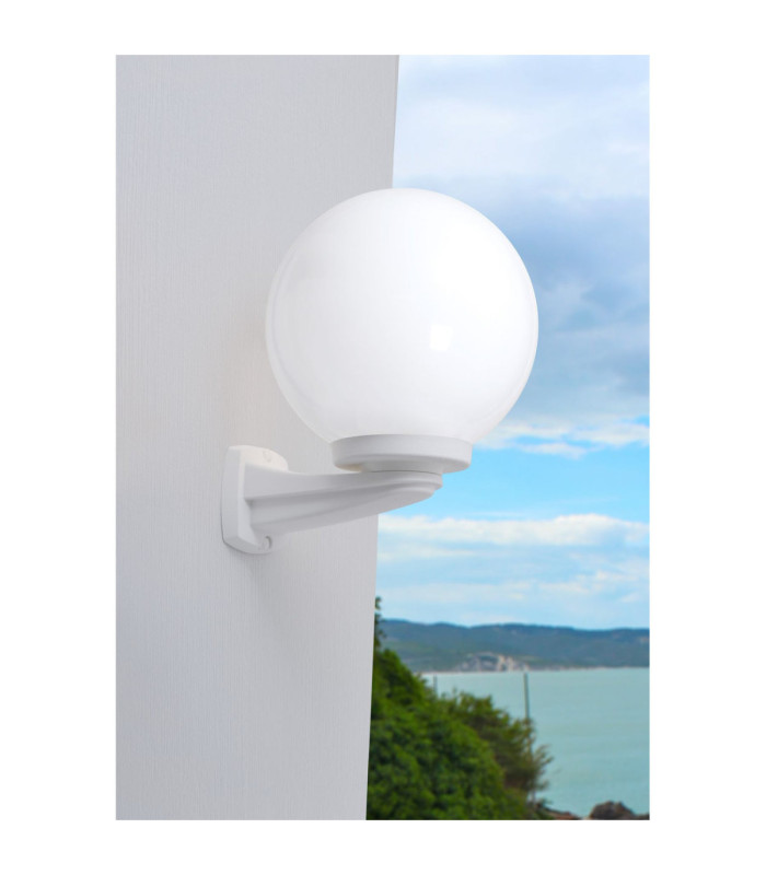 Nardo Opal 250mm Globe Wall Globe Light Grey IP55