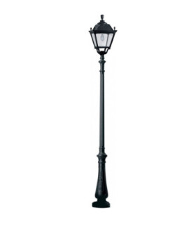 Nebo Elia Clear E27 Tall Single Lamp Post Light Black IP55-1