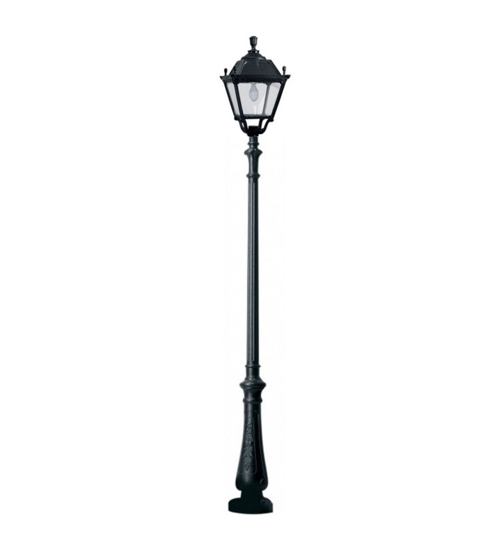 Nebo Elia Clear E27 Tall Single Lamp Post Light Black IP55-1