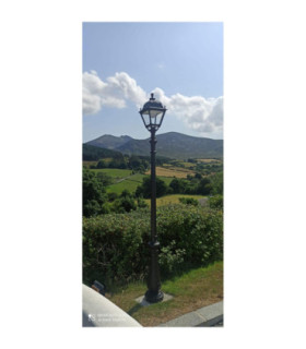 Nebo Elia Clear E27 Tall Single Lamp Post Light Black IP55-2