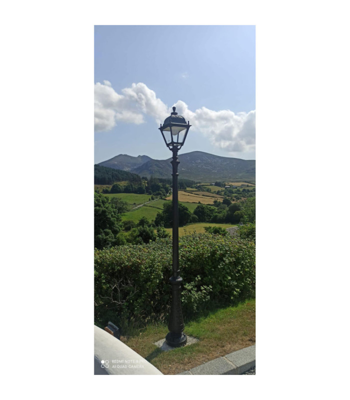 Nebo Elia Clear E27 Tall Single Lamp Post Light Black IP55-2