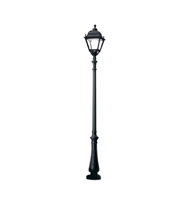 Nebo Simon black clear e27 tall single Lamp Post llight Black IP55