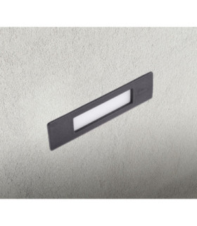 Nina 190mm Opal Recessed Wall Light LED R7S 8.5W CCT Black IP55