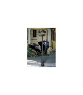 Ricu Bisso Rut Clear E27 3-Light Large Lamp Post Black IP55-2