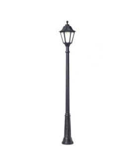 Ricu Noemi Clear E27 Tall Single Lamp Post Light Black IP55-1