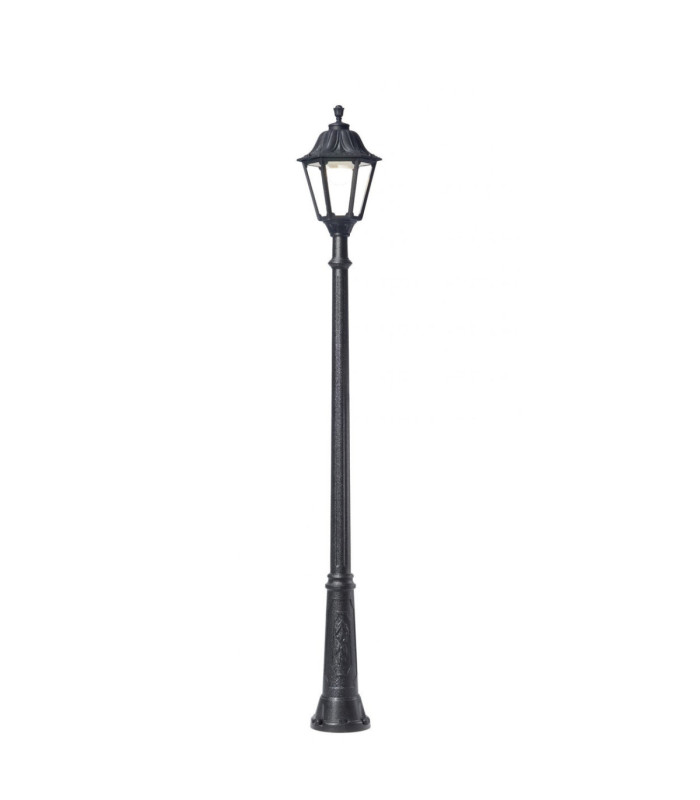 Ricu Noemi Clear E27 Tall Single Lamp Post Light Black IP55-1