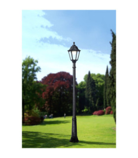 Ricu Noemi Clear E27 Tall Single Lamp Post Light Black IP55-2
