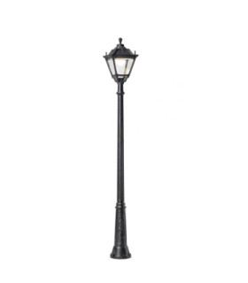 Ricu Tobia Clear E27 30W 3K Tall Single Lamp Post Light Black IP55-1