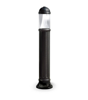Sauro 1100mm Clear LED 10W Bollard Post Light Black IP55-1