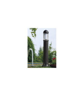 Sauro 1100mm Clear E27 Bollard Post Light Chrome Black IP55-2