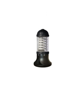 Sauro 500mm Clear E27 Pedestal Light Black IP55