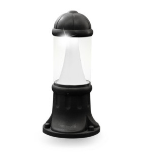 Sauro 500mm Clear LED 10W Pedestal Light Black IP55-1