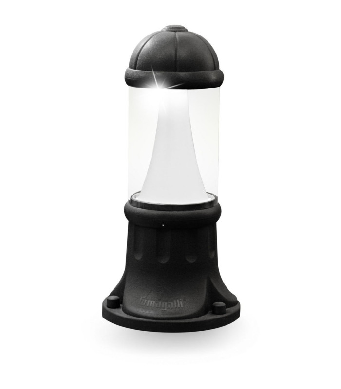 Sauro 500mm Clear LED 10W Pedestal Light Black IP55-1
