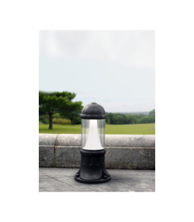 Sauro 500mm Clear LED 10W Pedestal Light Black IP55-2