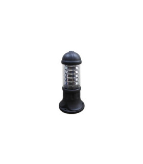 Sauro 500 Chrome Louvre Clear E27 Pedestal Light Black IP55