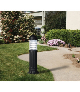 Sauro 800mm Clear E27 Bollard Post Light Black IP55-2