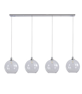 Lewis 4 Light Medium Glass Ball Bar Pendant Ceiling Light Polished Chrome-1
