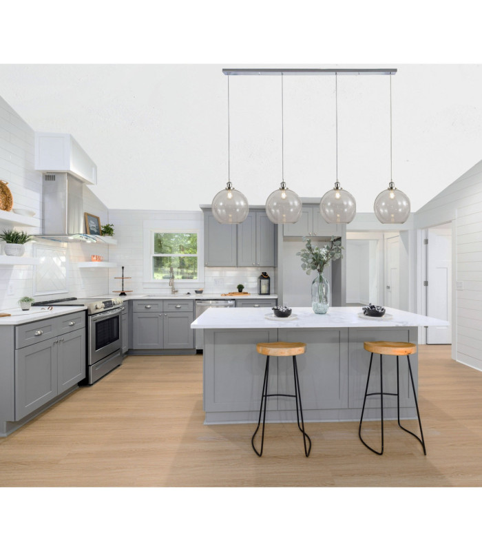 Lewis 4 Light Medium Glass Ball Bar Pendant Ceiling Light Polished Chrome-2