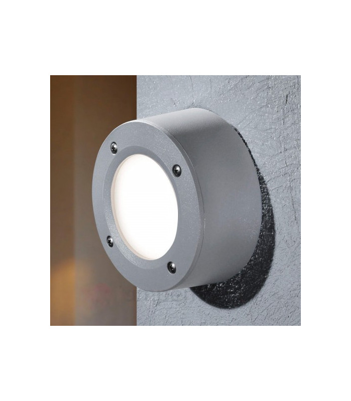 Extra Leti 100 Round Opal LED GX53 3W Wall Light Grey IP66-1