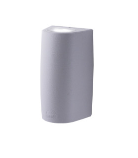 Marta 90mm Up Down Wall LightGrey Frosted LED GU10 7W Grey IP55-1
