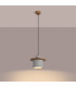Mab Slim Pendant Ceiling Light Grey Natural Wood 1x E27-3