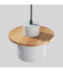 Mab Slim Pendant Ceiling Light Grey Natural Wood 1x E27-4