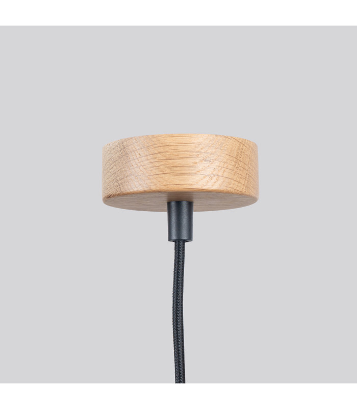 Mab Slim Pendant Ceiling Light Grey Natural Wood 1x E27-7