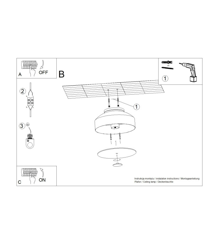 Omiq Cylindrical Ceiling Light White 4x E27-9