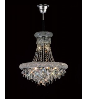 Ceiling Pendant Chandelier 9 Light Polished Chrome, Crystal - 2