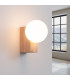 Bulbo Globe Wall Lights Natural Wood White 1x G9-3